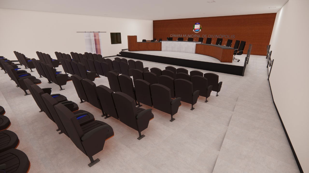 Veja a partir de imagens 3D como ficará o plenário da Câmara de Vereadores de Divinópolis após reforma anunciada por Ozias