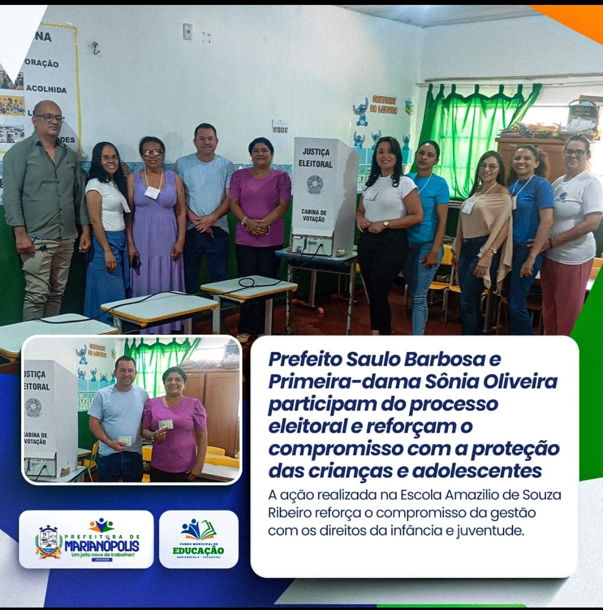 PREEITO SAULO E PRIMEIRA DAMA SONIA LEVAM APOIO INSTITUCIONAL A ELEIÇÃO SUPLEMENTAR DO CONSELHO TUTELAR EM MARIANÓPOLIS