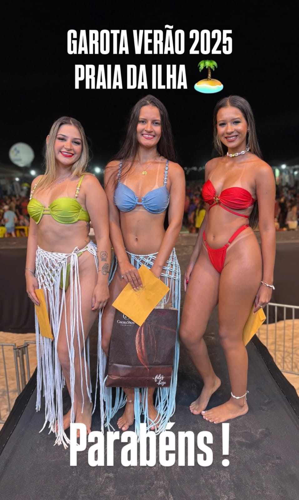 Ellen Cíntia de Rendeção, vence o primeiro concurso Garota Verão na Praia da Ilha em Caseara