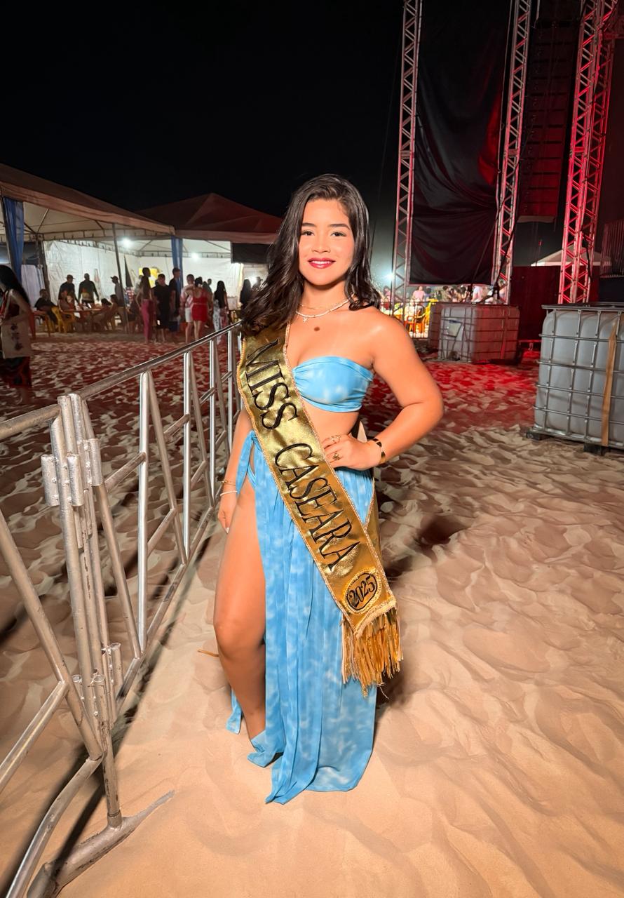 Miss Caseara Alice Martins abriu Desfile Garota Verão 2025 e celebra reinado da beleza casearense na Praia da Ilha