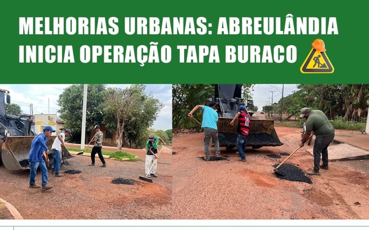 Abreulândia inicia operação tapa-buracos para melhorar tráfego urbano