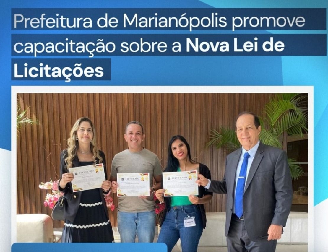 Prefeitura de Marianópolis capacita servidores sobre a Nova Lei de Licitações