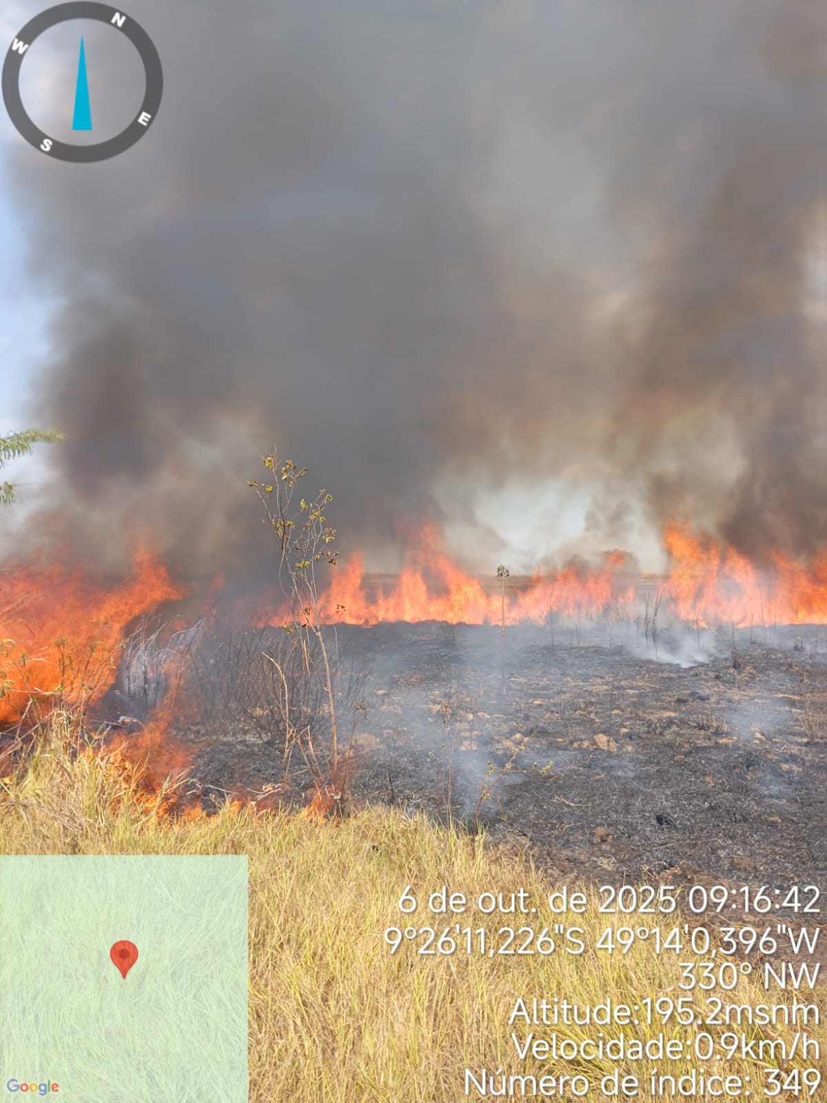Brigada Ambiental de Dois Irmãos está há 14 horas combatendo mega incêndios na zona rural do município