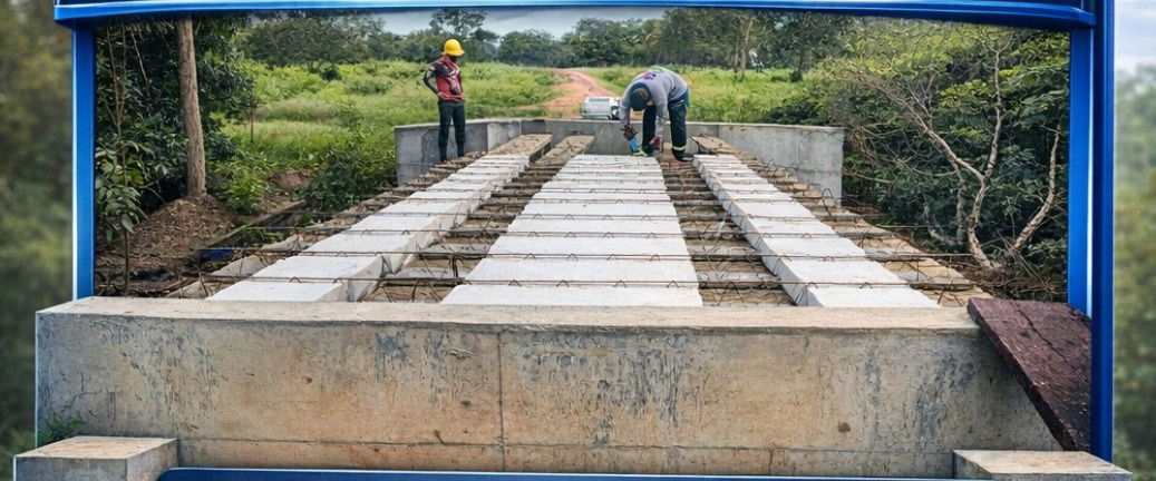 Construção da ponte de concreto sobre o Ribeirão Grotão entra na fase final em Dois Irmãos do Tocantins