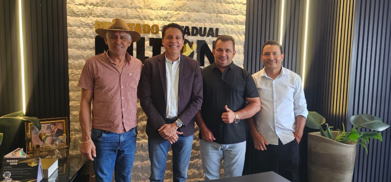 Prefeito de Abreulândia Manoel Moura, Gabino e Diassis buscam apoio de Franco para a 18ª Expoagro 2026