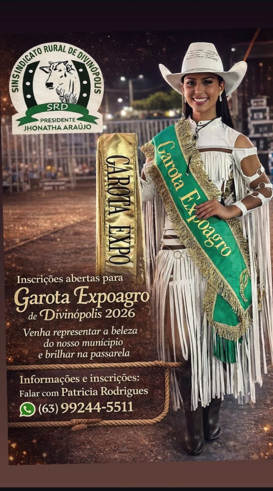 Inscrições para o concurso Garota Expoagro 2026 em Divinópolis do Tocantins já estão abertas