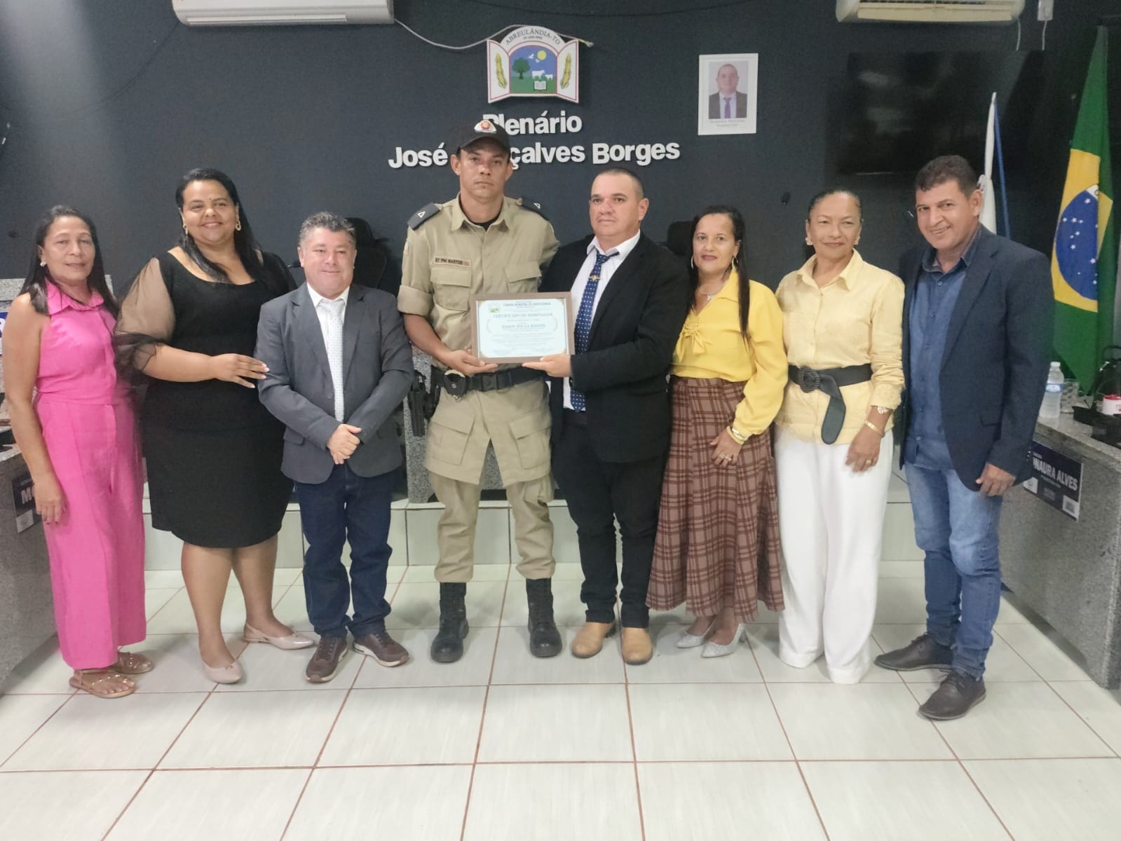 Câmara de Abreulândia apresenta moção de aplausos ao subtenente Edson Bastos por salvar comandante após mal súbito