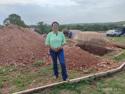 Visita da Prefeita Enfermeira Nezita ao Canteiro de Obras do Portal da Entrada Sul de Monte Santo do Tocantins
