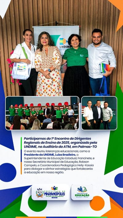 Educadores de Marianópolis do Tocantins participam de encontro estratégico da UNDIME em Palmas