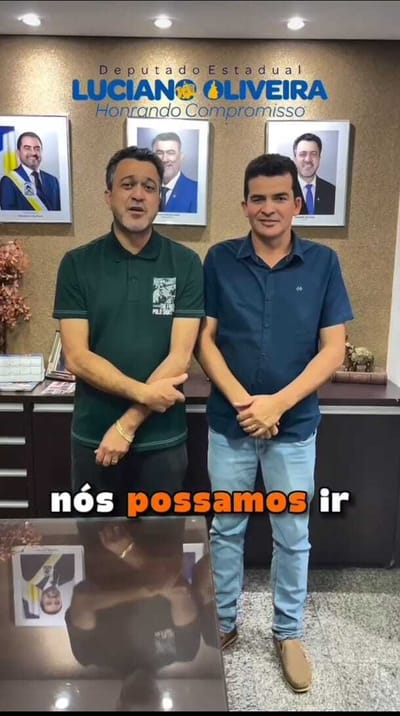 Deputado Luciano Oliveira anuncia emenda para Dois Irmãos do Tocantins ao lado do prefeito Irmão Geciran