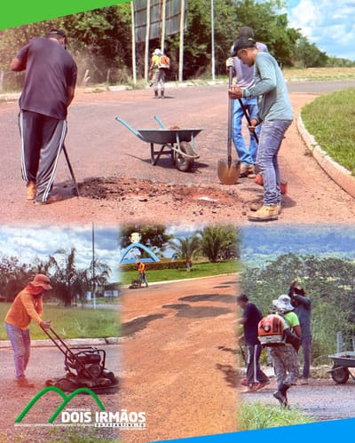 Prefeitura de Dois Irmãos do Tocantins dar sequencia a Operação Tapa-Buraco para melhorar infraestrutura urbana