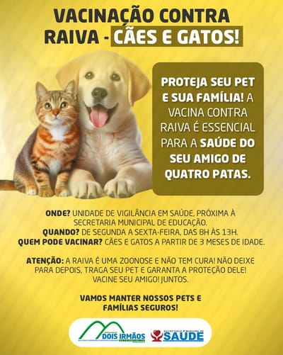 Município de Dois Irmãos do Tocantins impulsiona vacinação contra a raiva com incentivo aos tutores dos pets