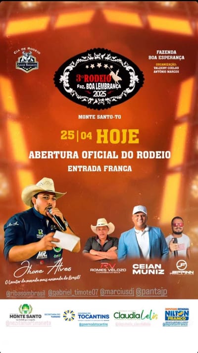 Prefeitura de Monte Santo do Tocantins reforça apoio cultural na abertura do 3º Rodeio da Fazenda Boa Esperança