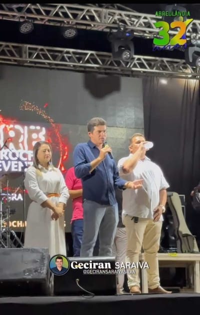 Prefeito Geciran Saraiva e Primeira-dama Rousinauria participam das comemorações dos 32 anos de Abreulândia