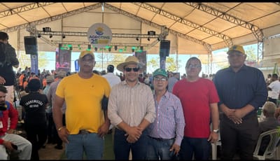 Prefeito e vereadores de Caseara participam da abertura da Agrotins 2025 em defesa do agronegócio no Vale do Araguaia