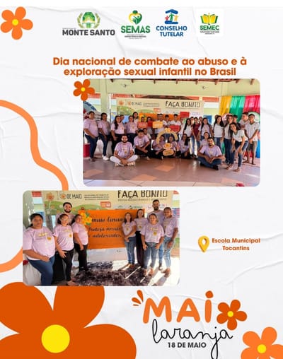 Monte Santo do Tocantins realiza ação da campanha “Faça Bonito” com foco na proteção de crianças e adolescentes