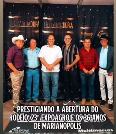 Prefeito de Marianópolis, Saulo Barbosa, participa da abertura oficial da Expoagro 2025 e se apresenta ao lado do Trio Parada Dura