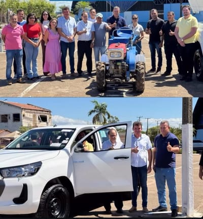 Prefeitura de Dois Irmãos do Tocantins recebe Hilux para Saúde e Mini Trator para Agricultura em parceria com deputado Eli Borges