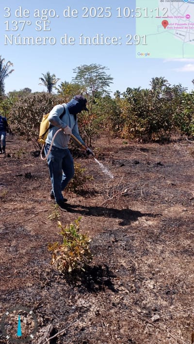 Brigada Ambiental controla foco de incêndio na zona rural de Dois Irmãos do Tocantins