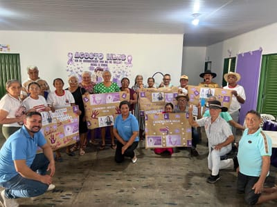 Idosos do SCFV de Abreulândia participam de encontro especial pelo Agosto Lilás
