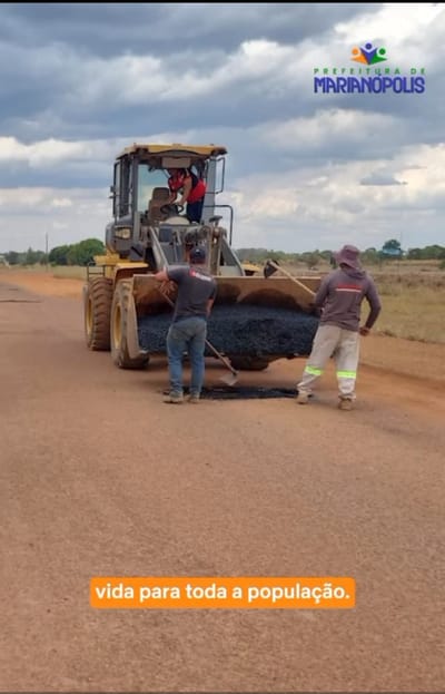 Prefeitura de Marianópolis inicia Operação Tapa-Buraco no setor Ipê zona oeste a cidade