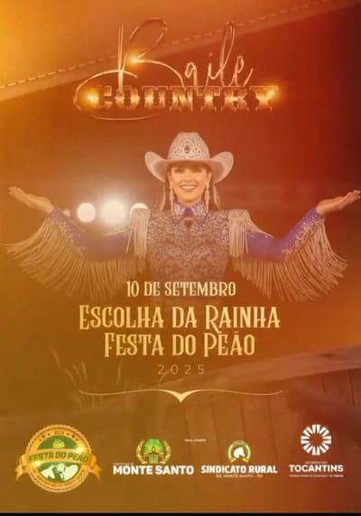 Monte Santo se prepara para o Baile Country e escolha da Rainha da Festa do Peão 2025 em 10 de setembro