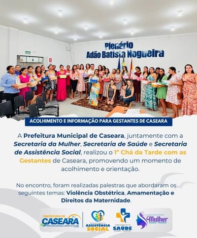 Prefeitura de Caseara promove Chá da Tarde com gestantes para orientar e acolher futuras mães