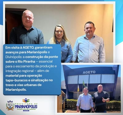 Flavão e Saulo se juntam para fortalecer a infraestrutura em parceria entre Marianópolis e Divinópolis junto a Ageto