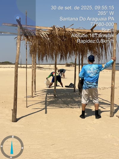 Prefeitura de Caseara e Parque Estadual do Cantão realizam megaoperação de limpeza nas praias do Araguaia e Rio do Coco