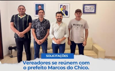 Vereadores de Caseara se reúnem com prefeito Marcos do Chico para tratar de demandas de infraestrutura