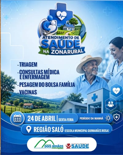 Prefeitura de Dois Irmãos leva ação de saúde à zona rural nesta sexta-feira