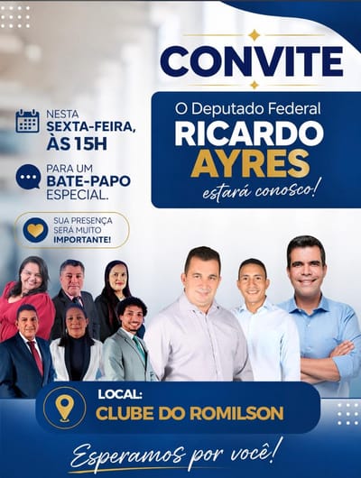 Prefeito Manoel Moura e vice Diassis convidam população para encontro com o deputado federal Ricardo Ayres em Abreulândia