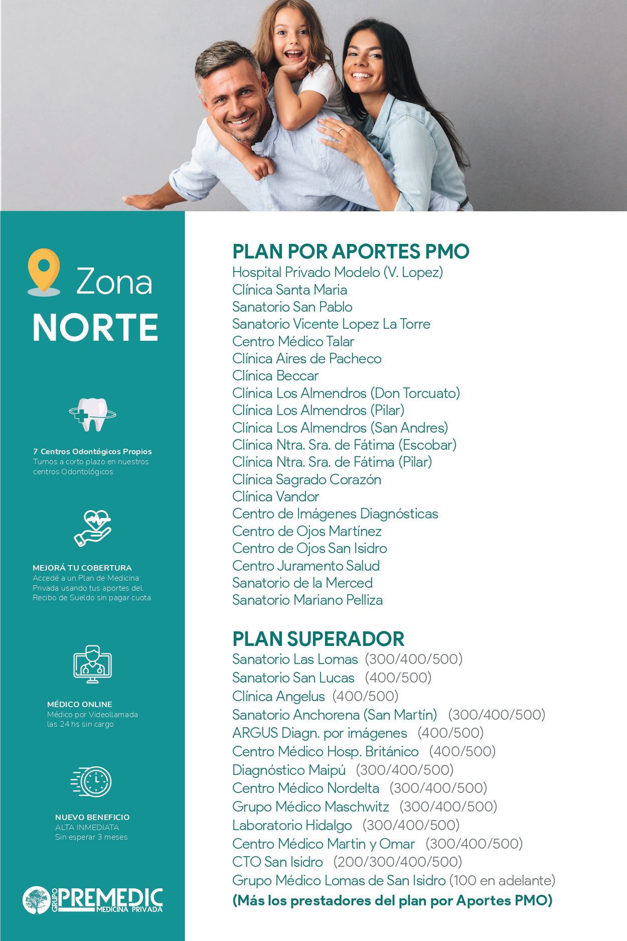 Premedic - Plan por aportes - Zona Norte