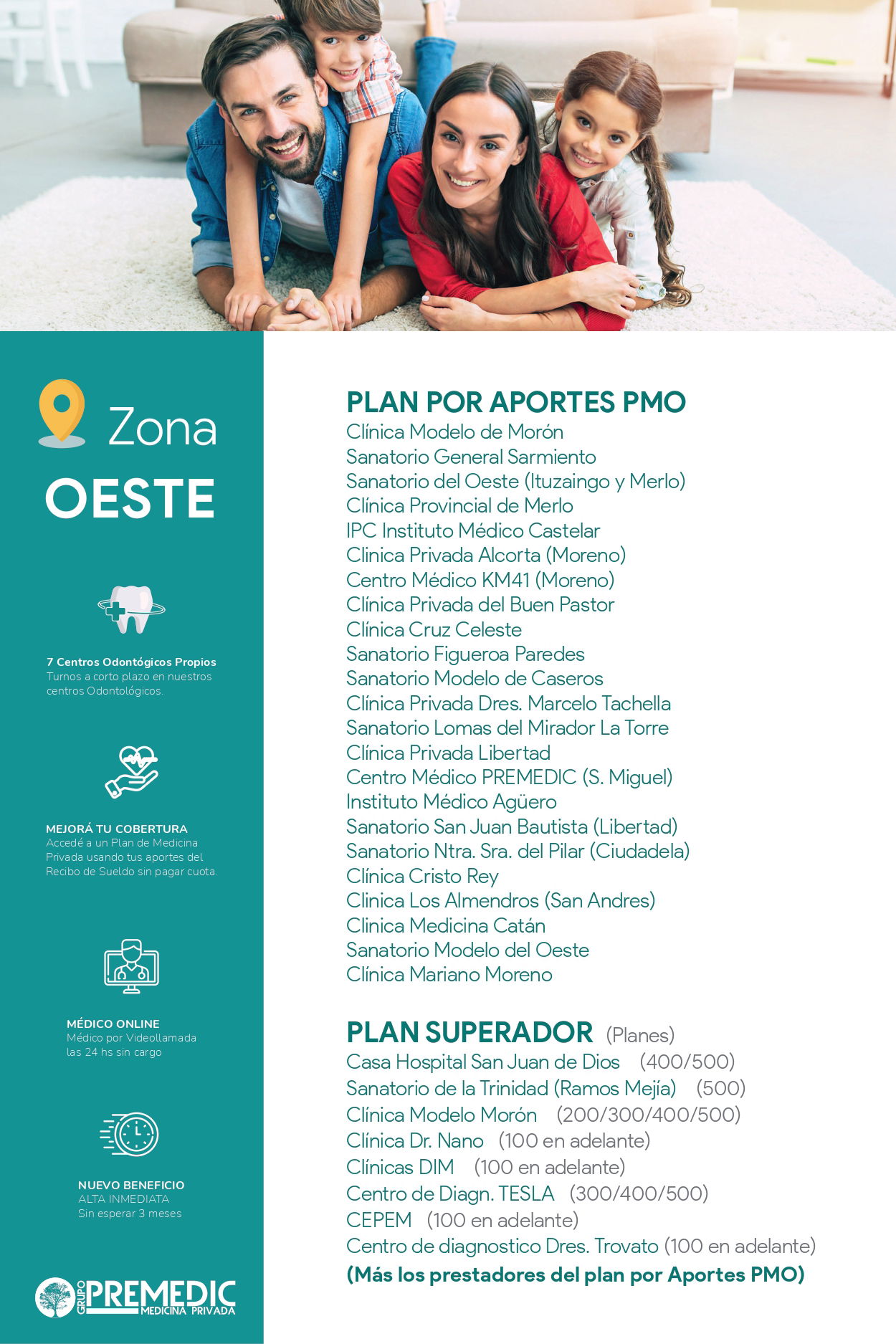 Premedic - Plan por aportes  - Zona Oeste