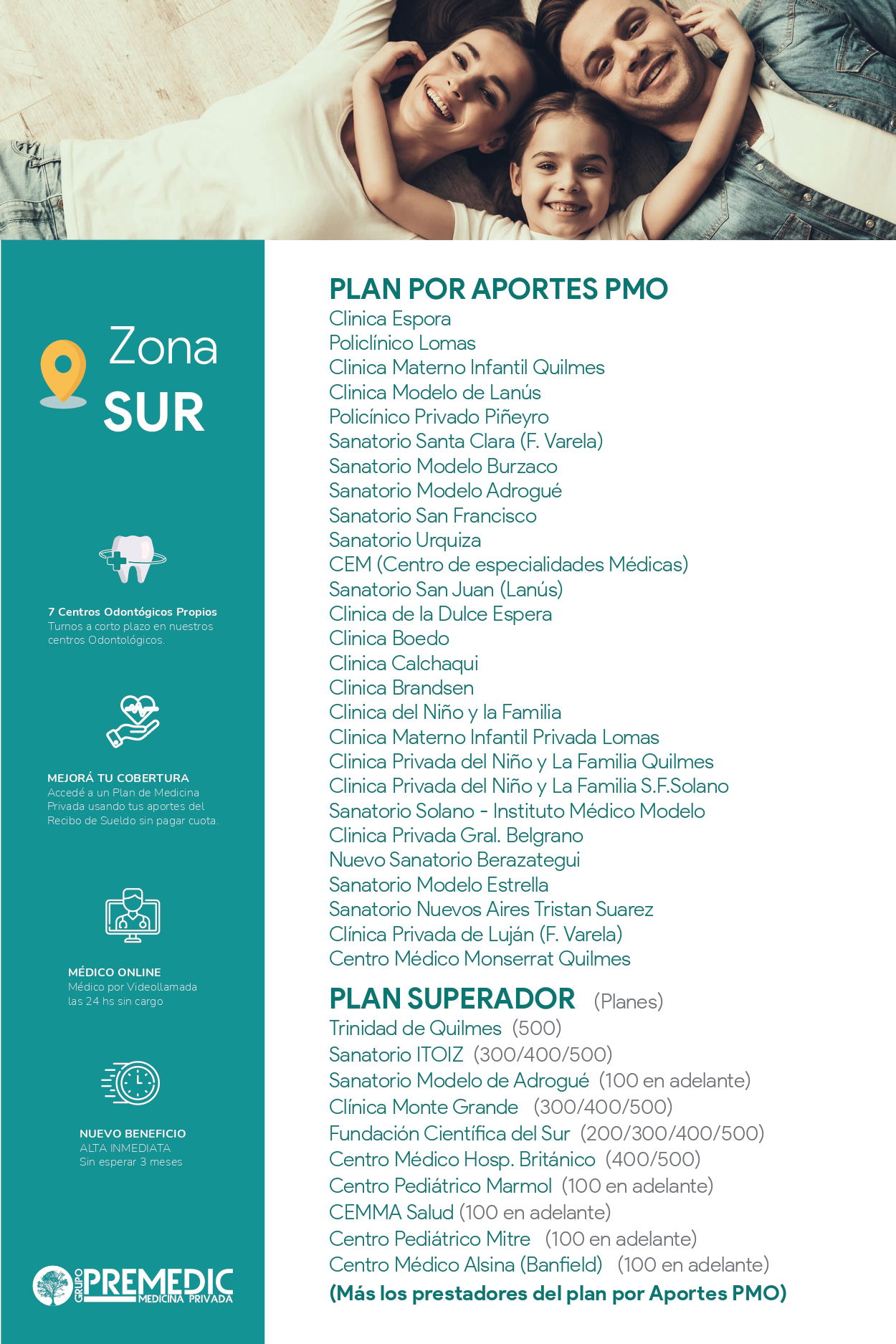 Premedic - Plan por aportes  - Zona Sur