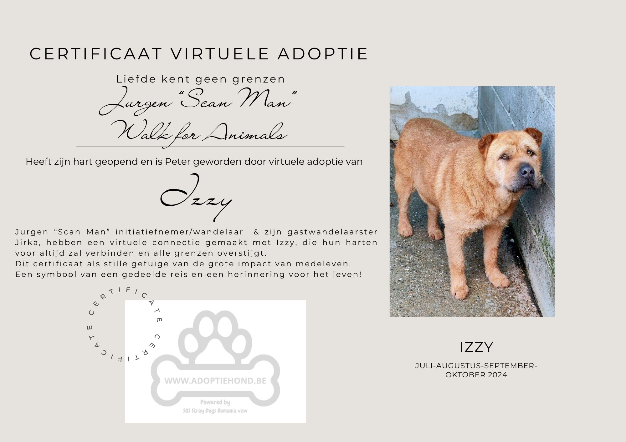 Izzy is volledig gesteund 💕