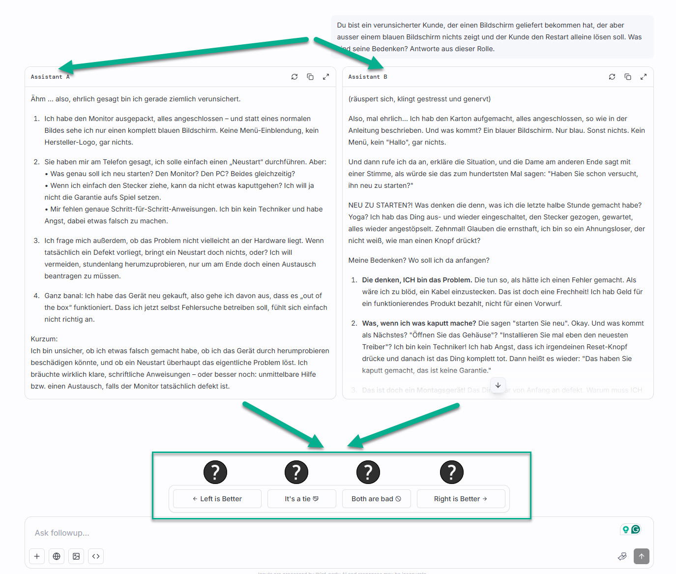 Baddle Modellwahl in LM Arena