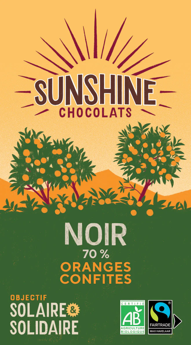 Noir 70% oranges confites