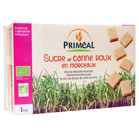 Sucre de canne roux en morceaux