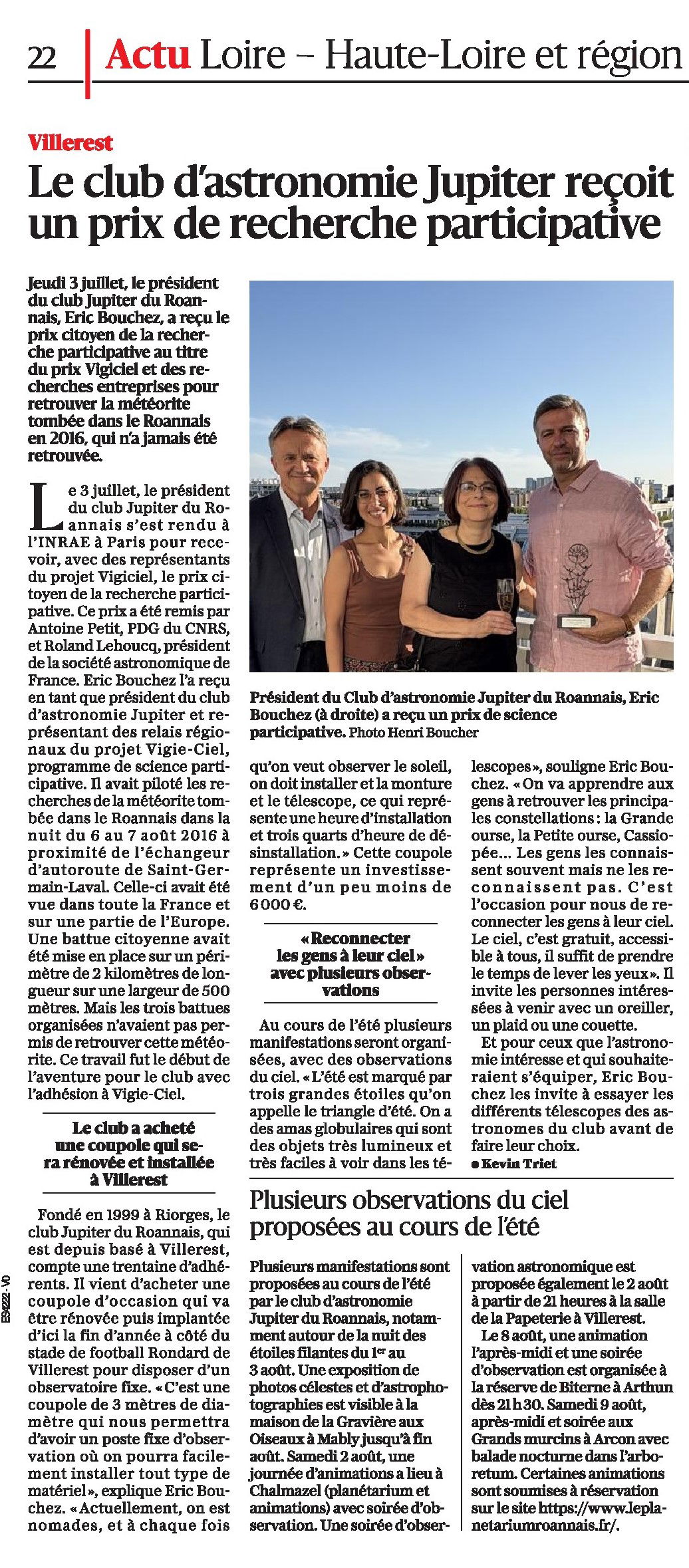 REMISE DU PRIX SCIENCE PARTICIPATIVE INRAE - LE PROGRÈS - 15/07/2025