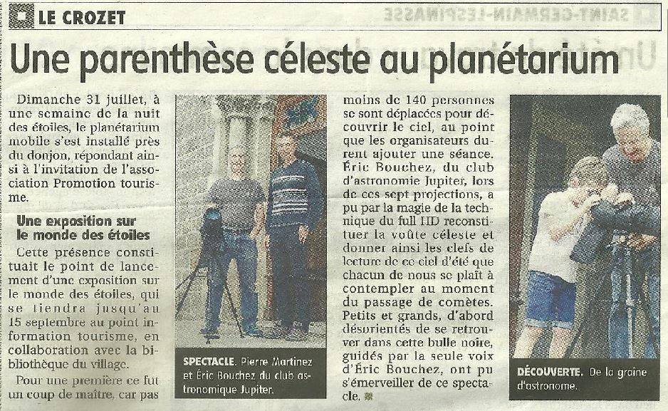 le planétarium roannais à Le Crozet