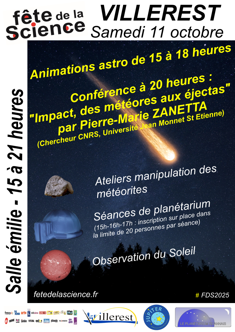 Fête de la Science - Jour de la nuit - VILLEREST, salle Émilie