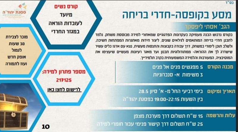 מסע בקופסה-חדרי בריחה/ בהנחיית גב' אסתי ליפסקר 217125/