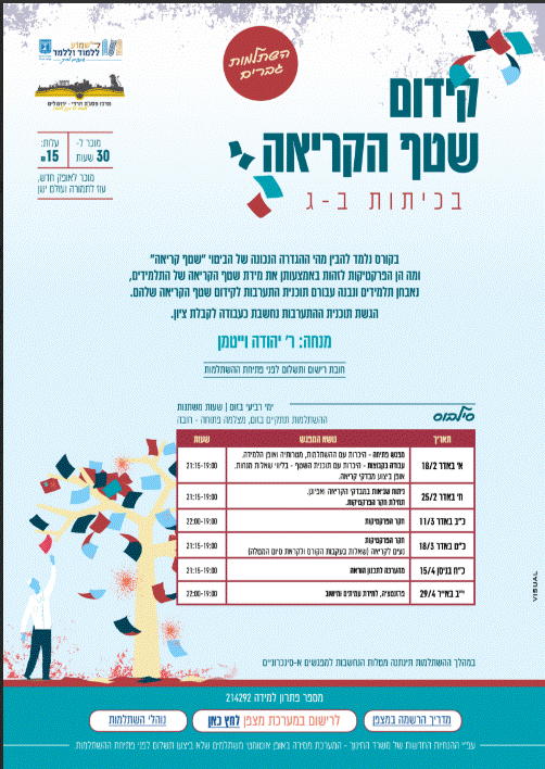 קידום שטף הקריאה בכיתות ב'-ג'  / מס' פתרון למידה 214292  בהובלת פסג"ה ירושלים חרדי