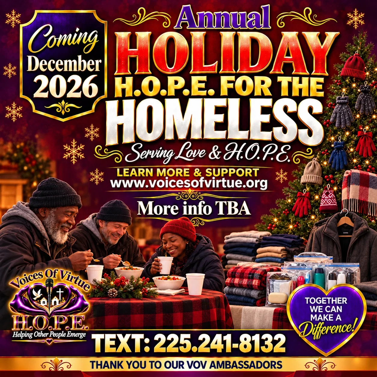 Annual Holiday H.O.P.E. for the Homeless flyer