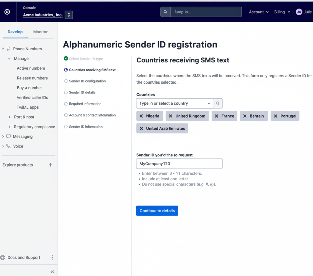 Sender ID registration flow [2024]