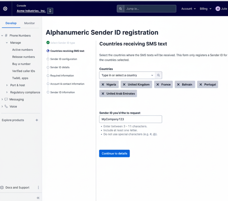 Sender ID registration flow [2024]