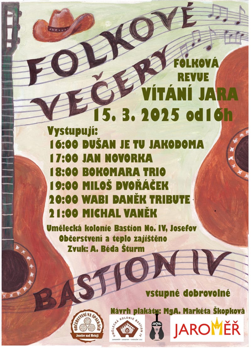 jaroměř, bastion - vítání jara - wabi daněk tribute a miloš dvořáček, bokomara, michal vaněk, jakodoma, jan hovorka