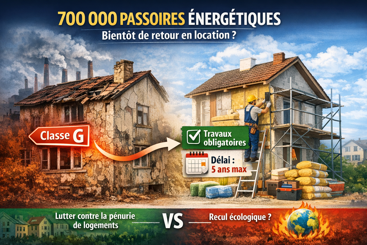 Projet de loi logement : 700 000 passoires énergétiques bientôt de retour sur le marché locatif ?