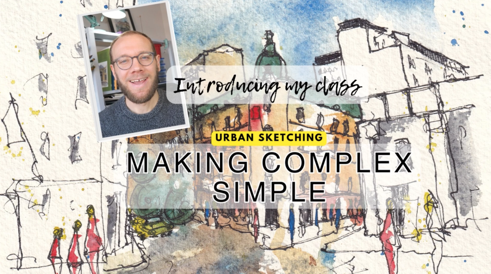 how to simplify in urban sketching using shapes